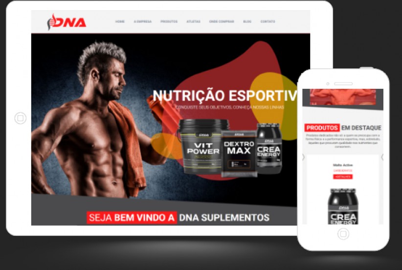 websites - Criação do site da DNA Suplementos