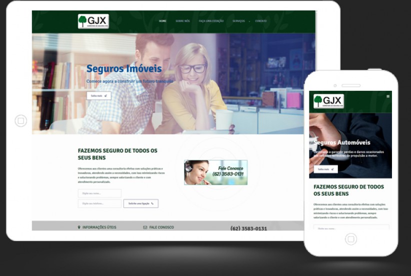 websites - Criação site GJX Seguros