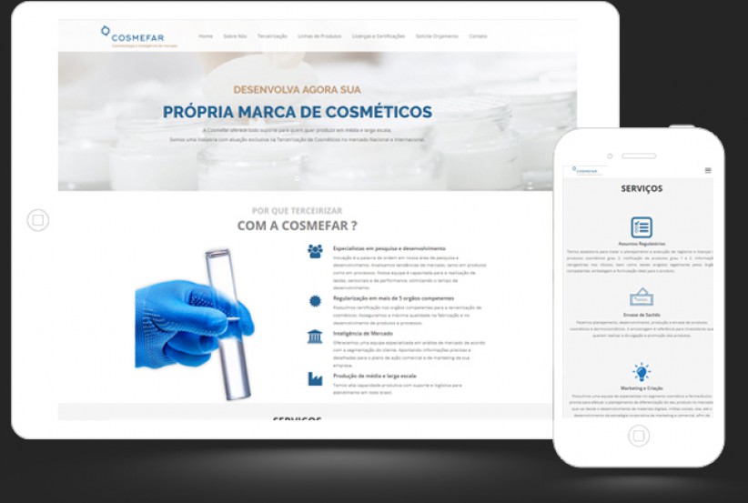 websites - Criação Site Cosmefar